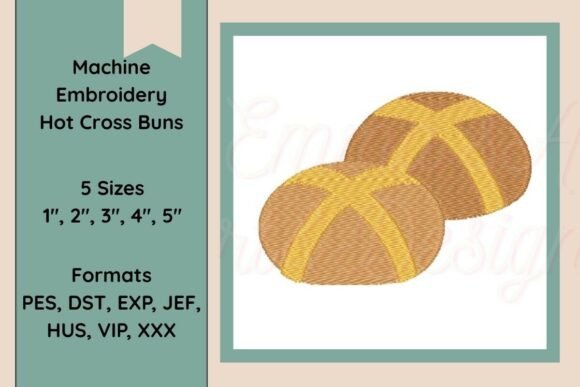 Charming Easter Hot Cross Buns Embroidery