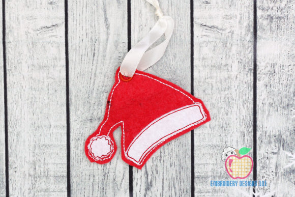 Charming Red Santa Cap Ornament for Festive Embroidery