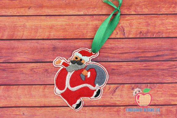 Charming Santa Walking with Giftbag in the Hoop