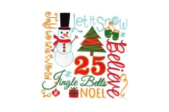 Christmas Word Art: A Festive Embroidery Design