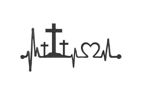 Elegant Christian Cross Heartbeat for Craft Fairs