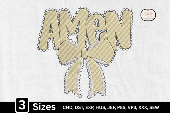 Elegant Christian Faith Coquette Bow Amen Design