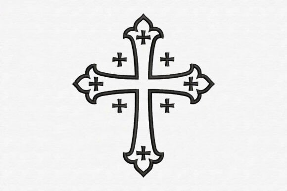 Elegant Cross Embroidery Design for Faithful Creations