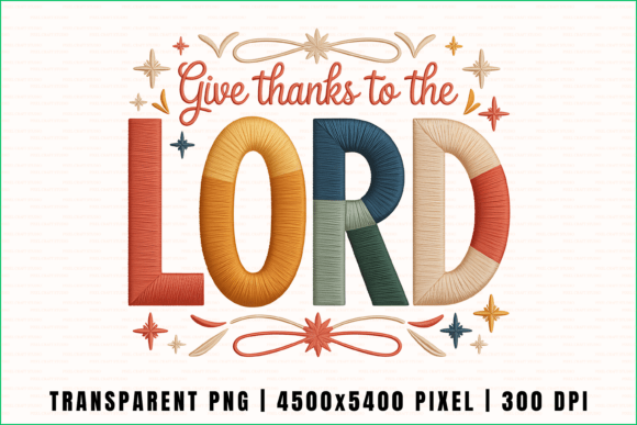 Give Thanks Christian Embroidery PNG Review