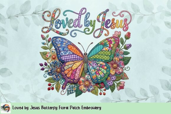 Loved by Jesus Butterfly Floral Patch