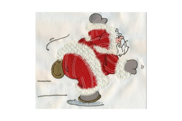 Sassy Dancing Santa: A Festive Embroidery Delight