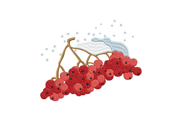 Winter Rowan Berries: A Festive Embroidery Design